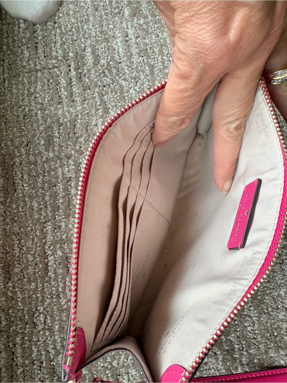 kate spade Hot Pink Leather Wristlet Clutch - NWOT
